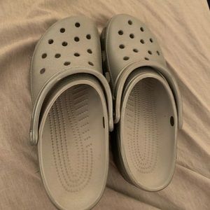 Silver women’s crocs